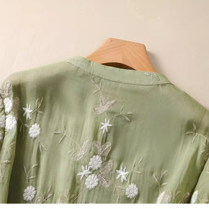 Emily | Top de Algodón con Flores Bordadas
