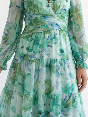 Rebeca | Vestido maxi floral de manga larga
