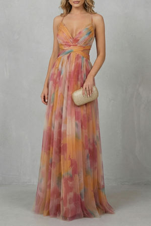 Aurellia – Romance en acuarela – Vestido maxi sin mangas