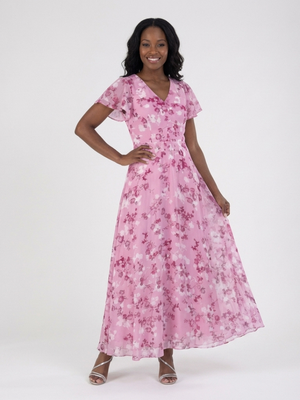 Ismeria | Vestido Maxi de Chiffon Floral