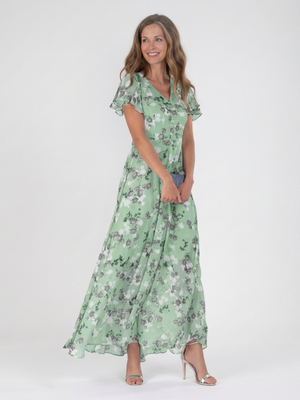 Montserrat | Vestido maxi de chiffon floral
