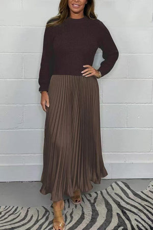 Fernanda | Vestido con jersey y falda plisada