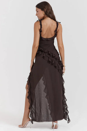 Blanca | Vestido Largo Con Volantes