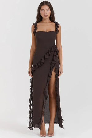 Blanca | Vestido Largo Con Volantes