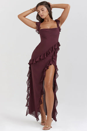 Blanca | Vestido Largo Con Volantes