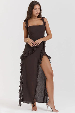 Blanca | Vestido Largo Con Volantes