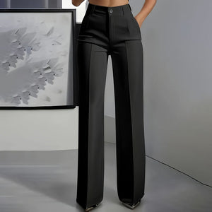 Pantalones de traje de mujer con cintura alta
