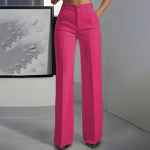 Pantalones de traje de mujer con cintura alta