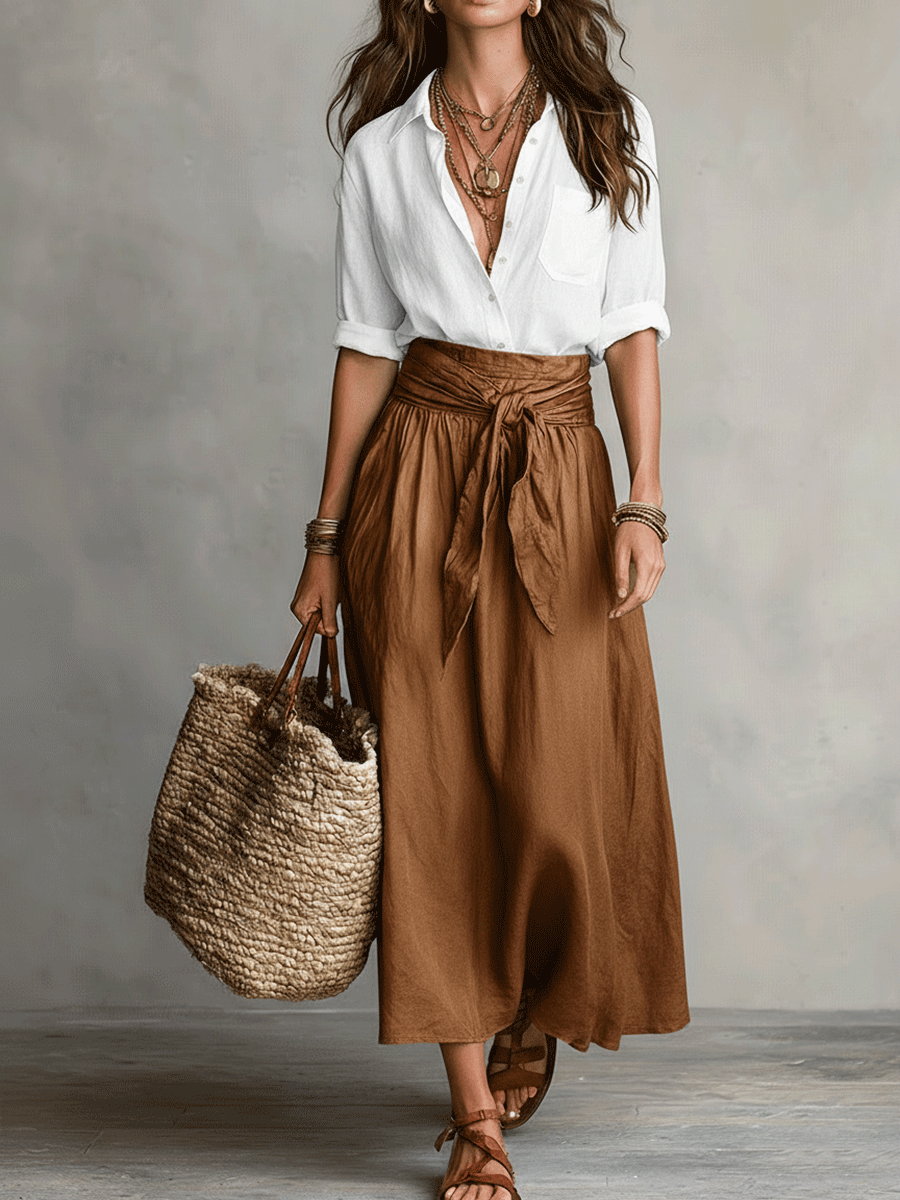 Conjunto de Falda Boho de Elegancia Sin Esfuerzo