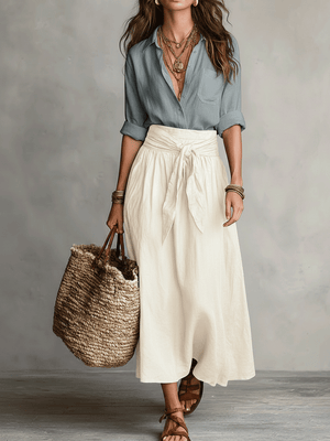 Conjunto de Falda Boho de Elegancia Sin Esfuerzo