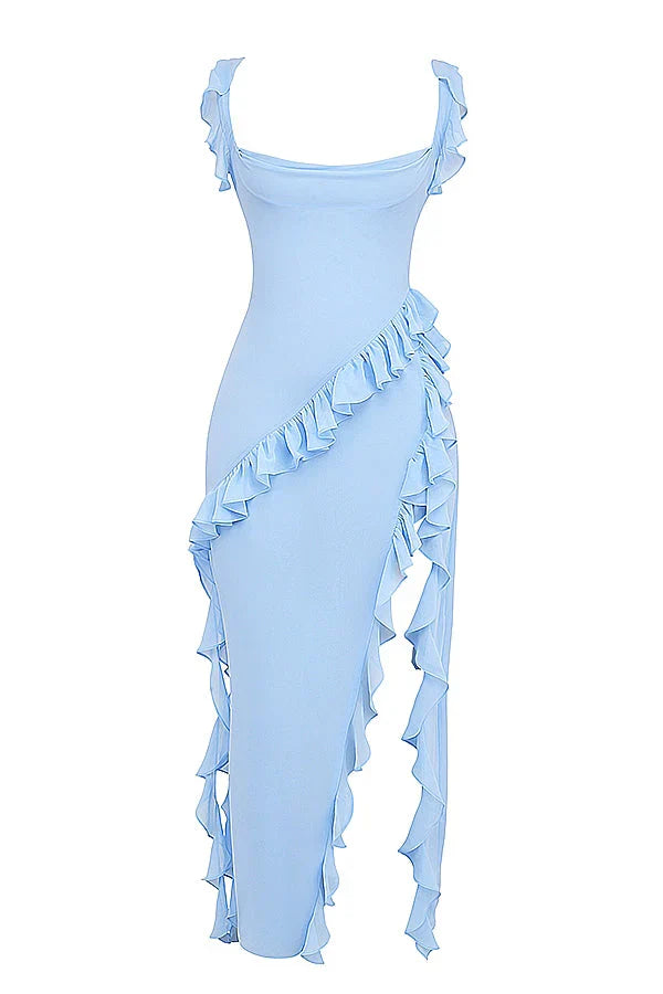 Blanca | Vestido Largo Con Volantes