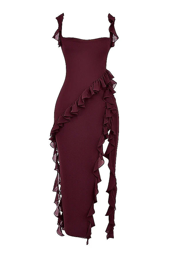 Blanca | Vestido Largo Con Volantes