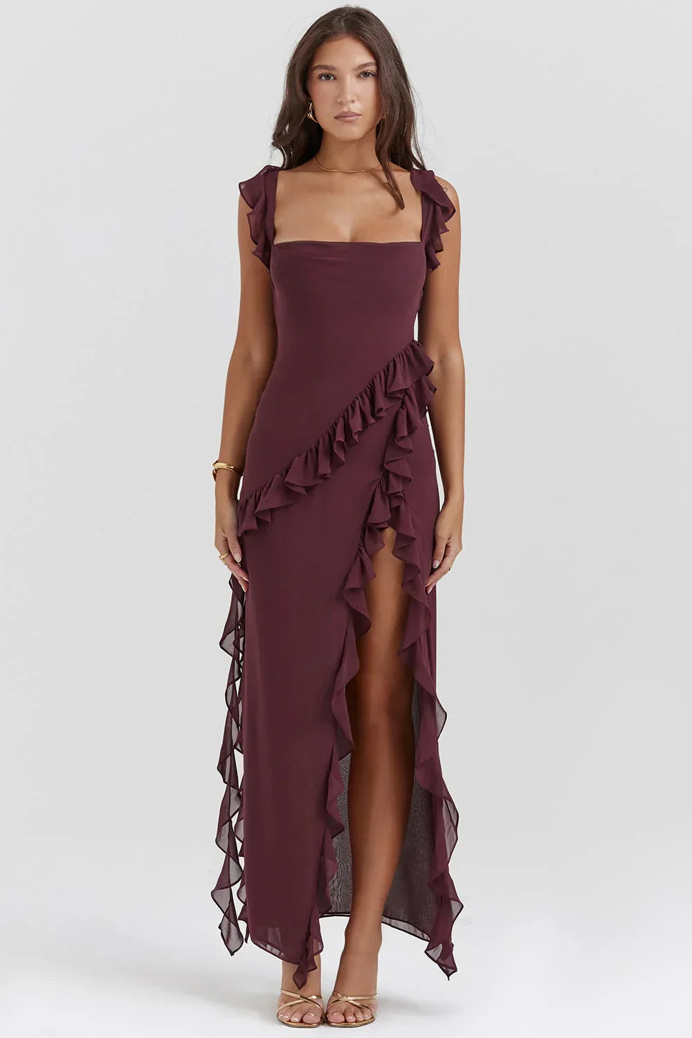 Blanca | Vestido Largo Con Volantes