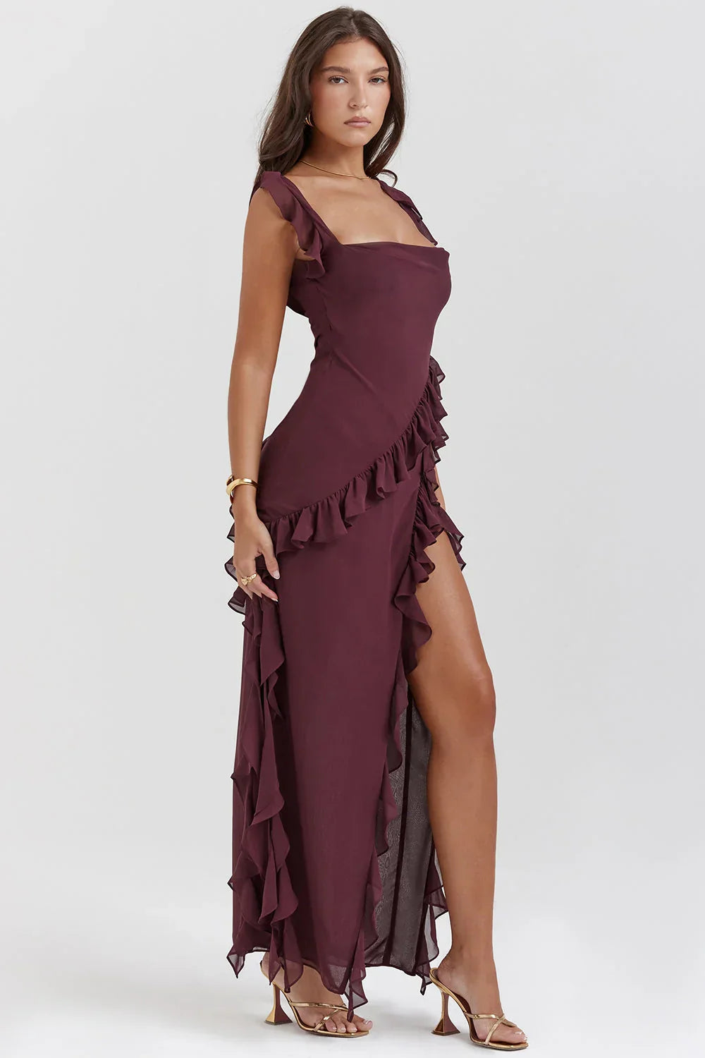 Blanca | Vestido Largo Con Volantes