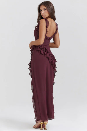 Blanca | Vestido Largo Con Volantes