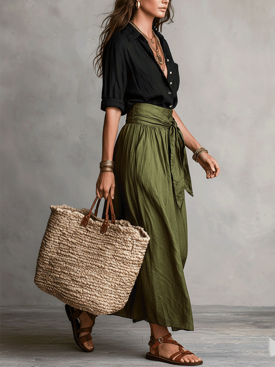Conjunto de Falda Boho de Elegancia Sin Esfuerzo