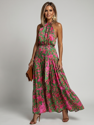 Rowen | Vestido Midi con Cuello Halter Draped