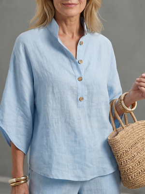 Milagros | Conjunto de túnica relajada con botones frontales y pantalones
