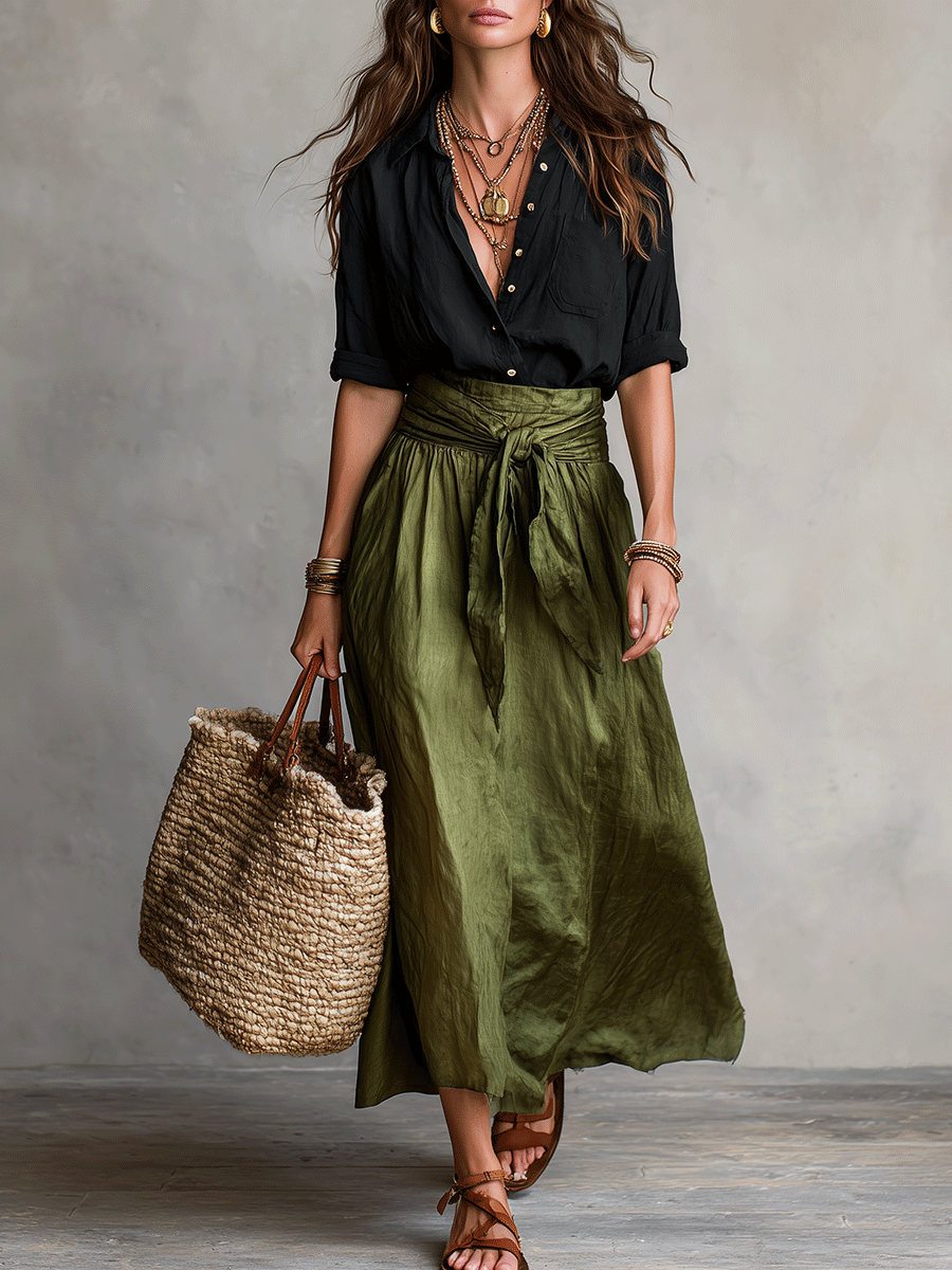 Conjunto de Falda Boho de Elegancia Sin Esfuerzo