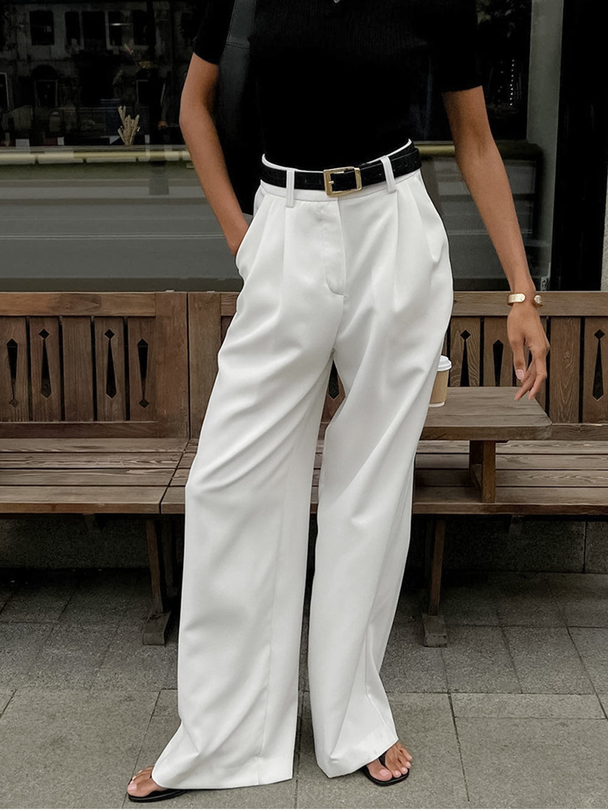 Renata | Pantalones anchos sin cinturón