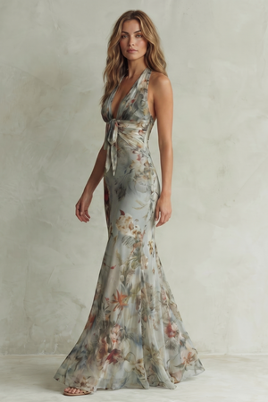 Floravienne – Encanto vintage de chiffon – Vestido maxi