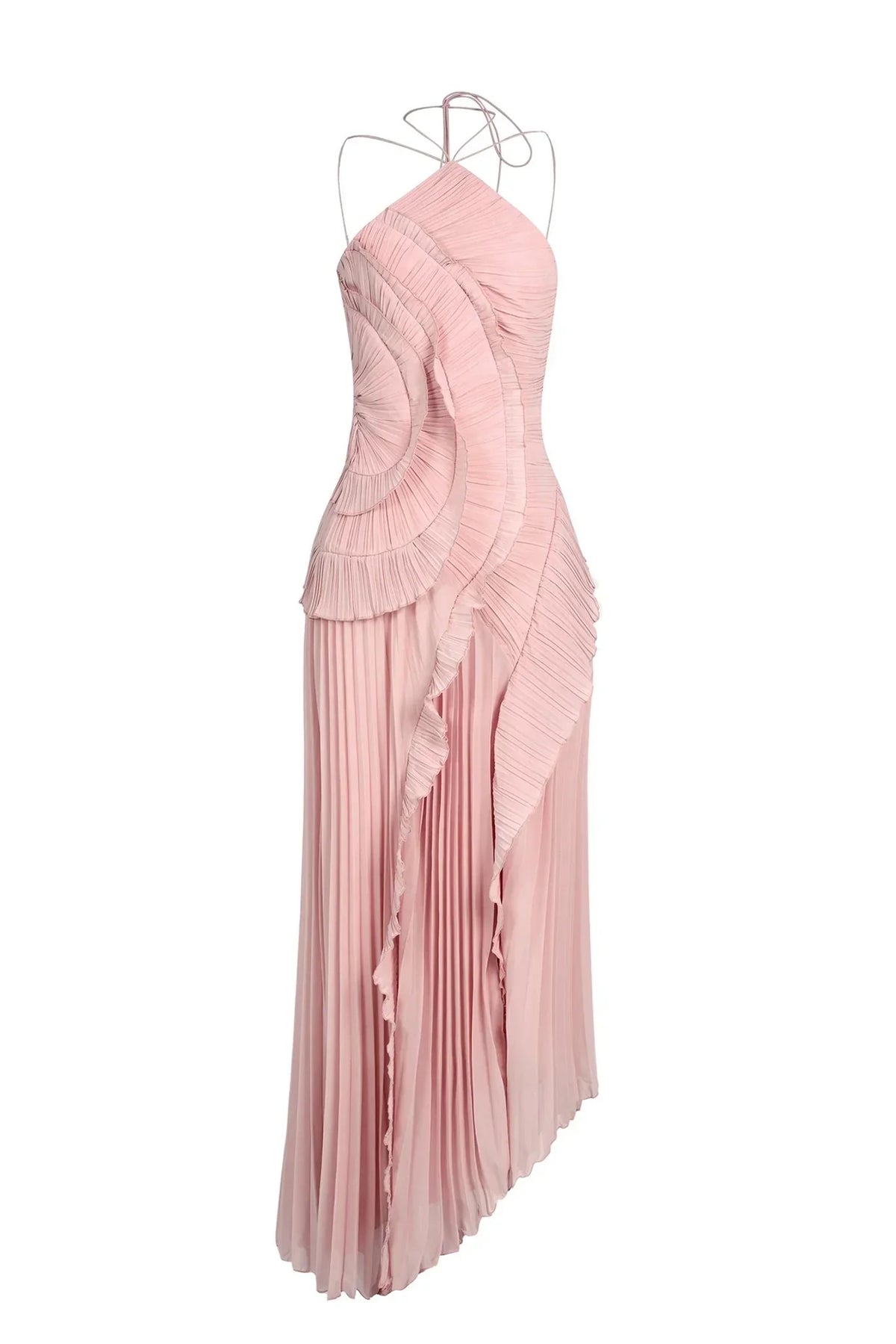 Meritxell | Vestido maxi elegante con volantes para mujer