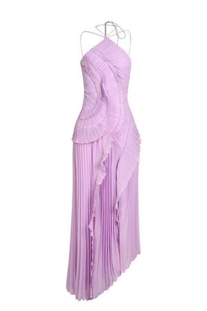 Meritxell | Vestido maxi elegante con volantes para mujer