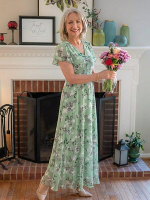 Montserrat | Vestido maxi de chiffon floral