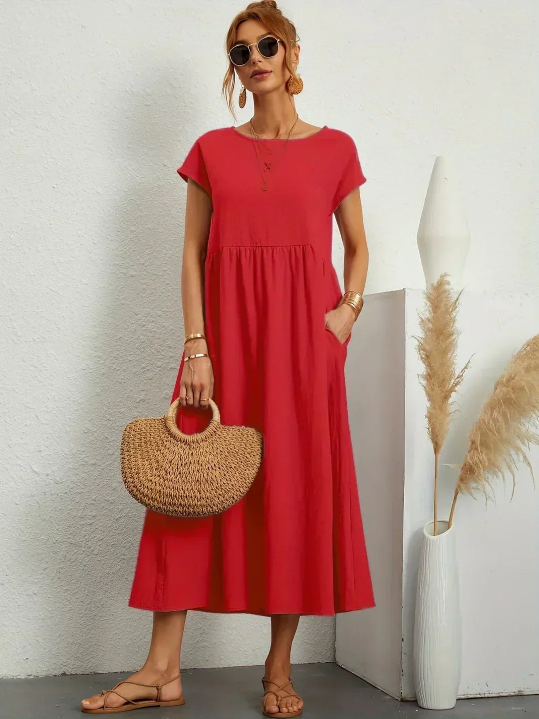Gabrielle™ — Vestido Midi Fluido con Elegancia Atemporal