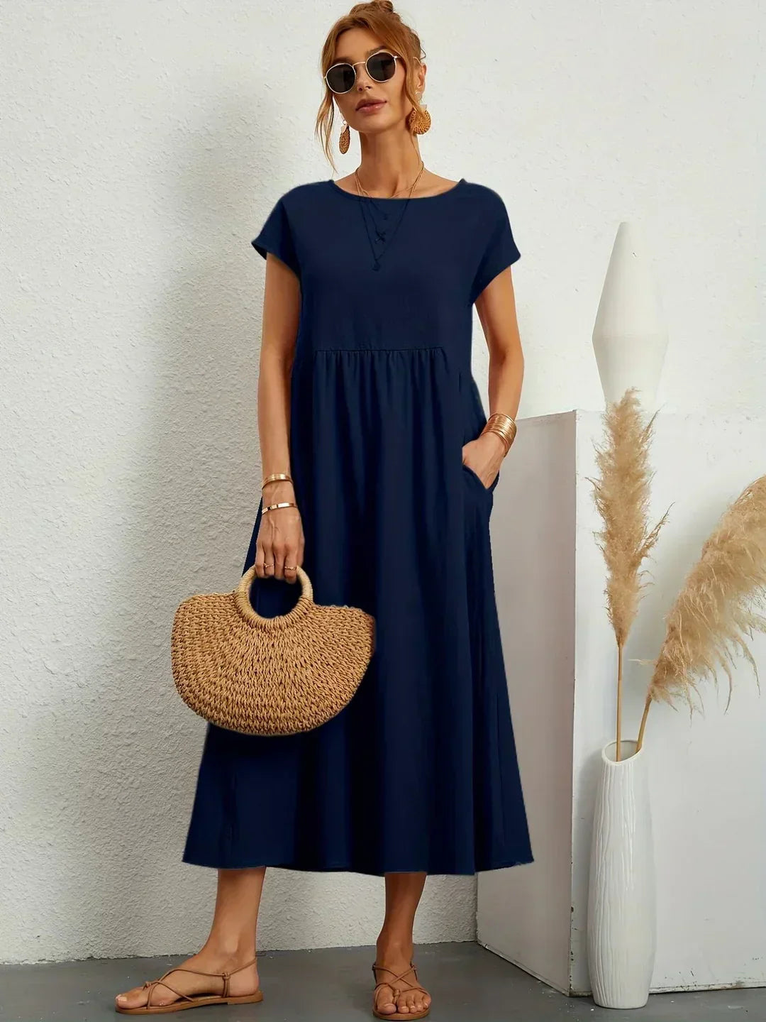 Gabrielle™ — Vestido Midi Fluido con Elegancia Atemporal