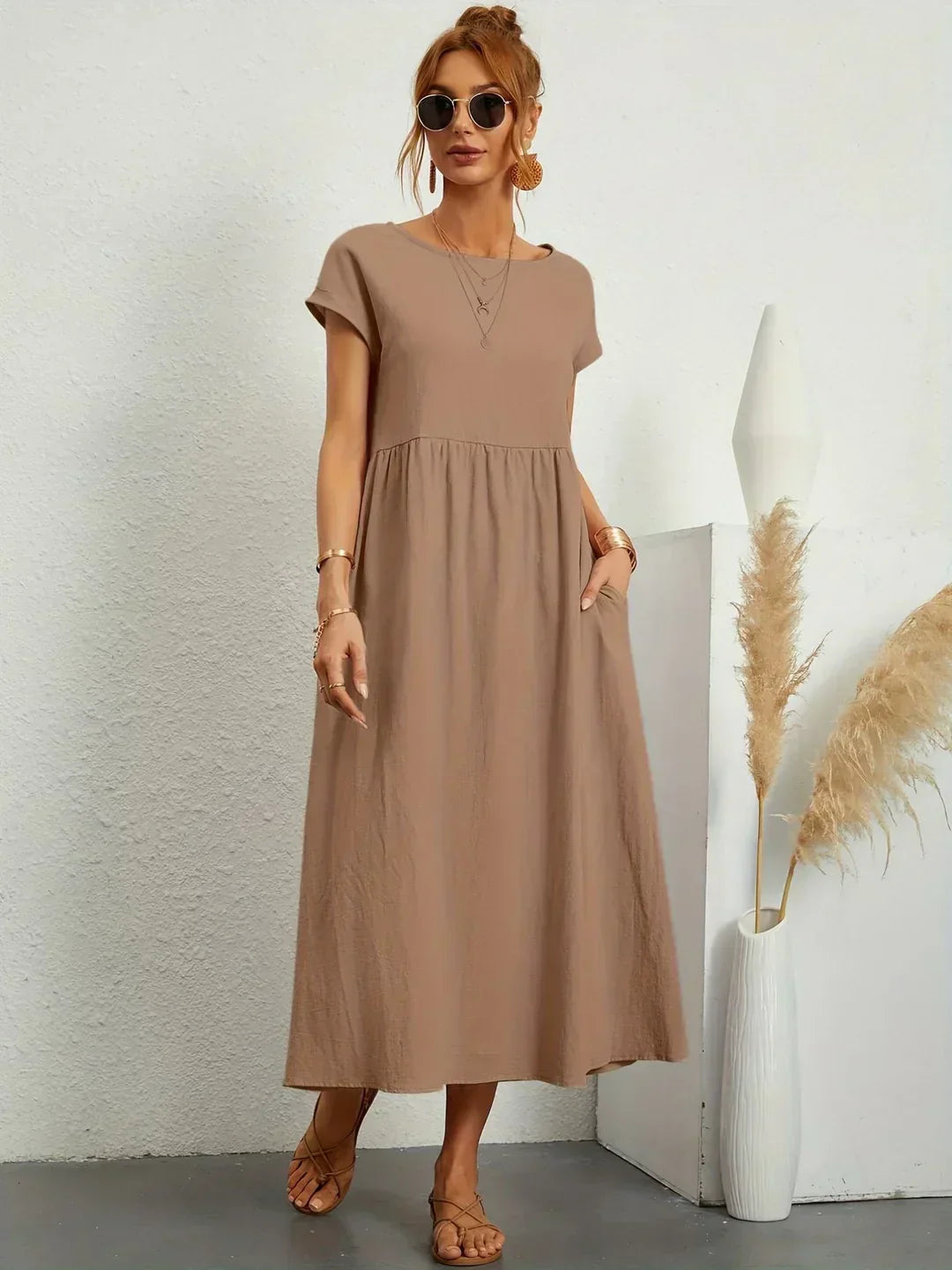 Gabrielle™ — Vestido Midi Fluido con Elegancia Atemporal