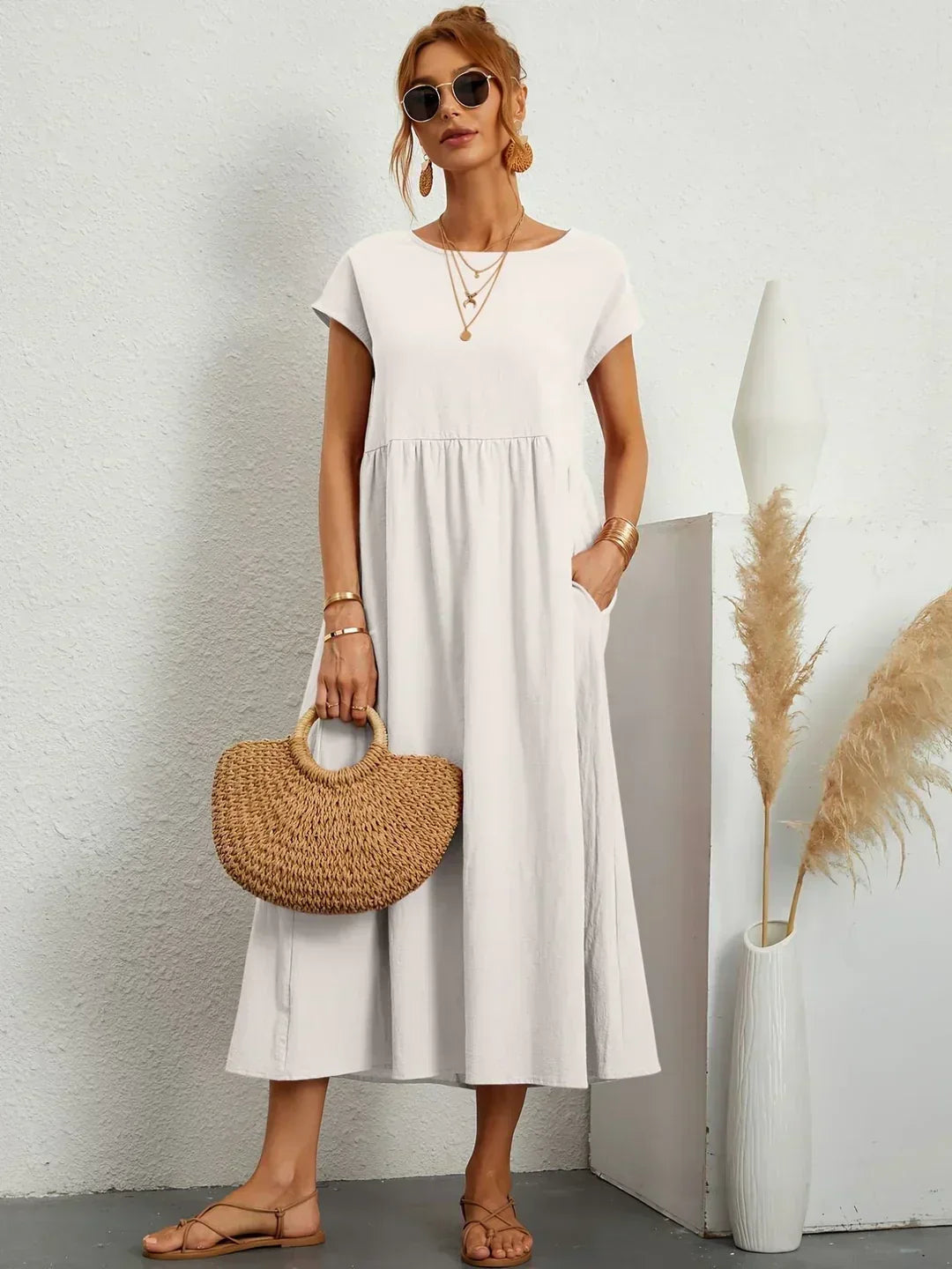 Gabrielle™ — Vestido Midi Fluido con Elegancia Atemporal