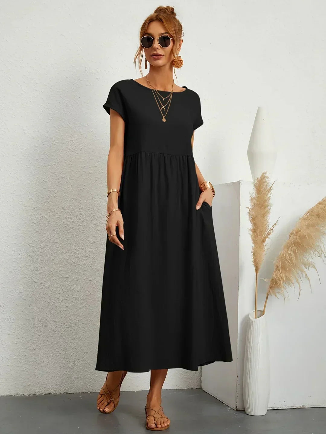 Gabrielle™ — Vestido Midi Fluido con Elegancia Atemporal