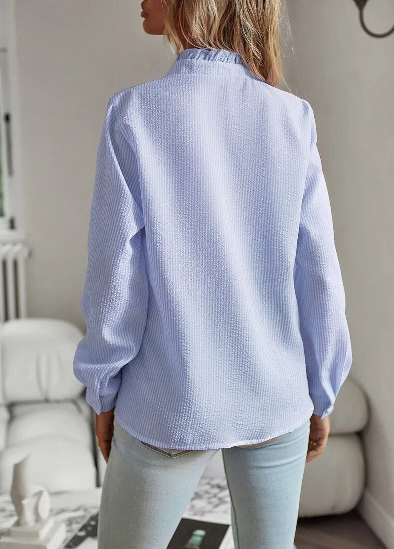 Camisa de Manga Larga con Volantes Aurora