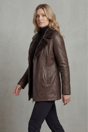 Ravella – Elegancia con forro de piel – Chaqueta de cuero