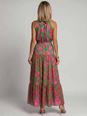 Rowen | Vestido Midi con Cuello Halter Draped