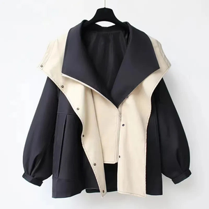 Yolanda | Chaqueta de Entretiempo con Cuello Doblado Estilo "Drapeado"