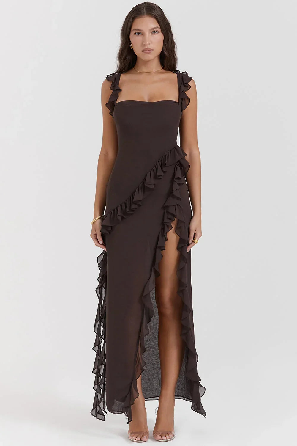 Blanca | Vestido Largo Con Volantes