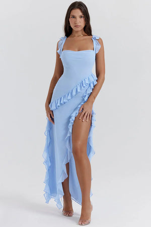 Blanca | Vestido Largo Con Volantes