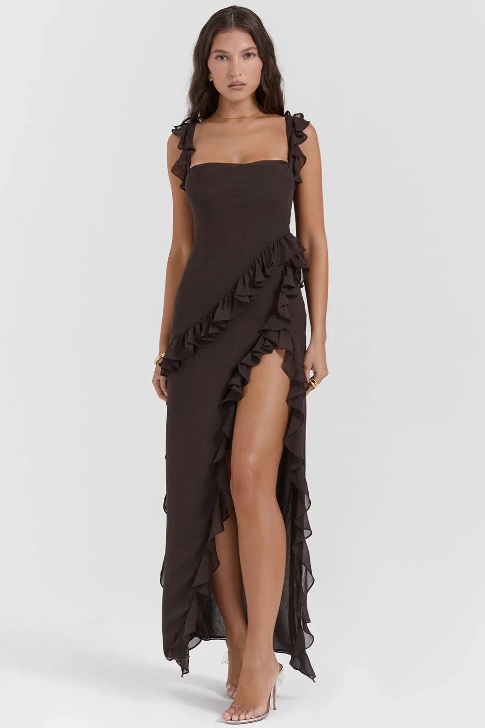 Blanca | Vestido Largo Con Volantes
