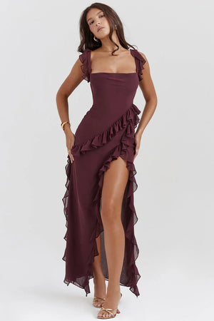 Blanca | Vestido Largo Con Volantes