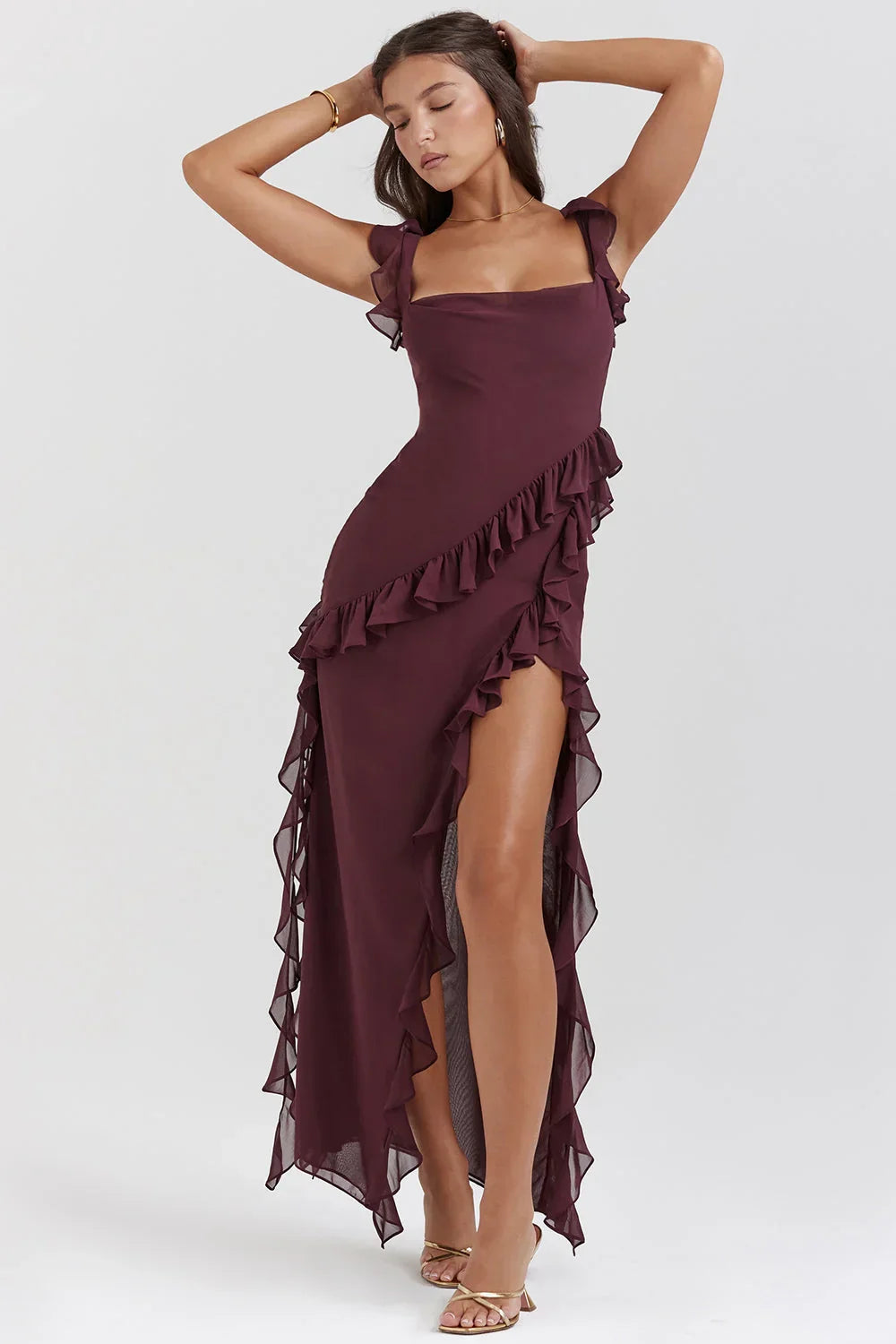Blanca | Vestido Largo Con Volantes