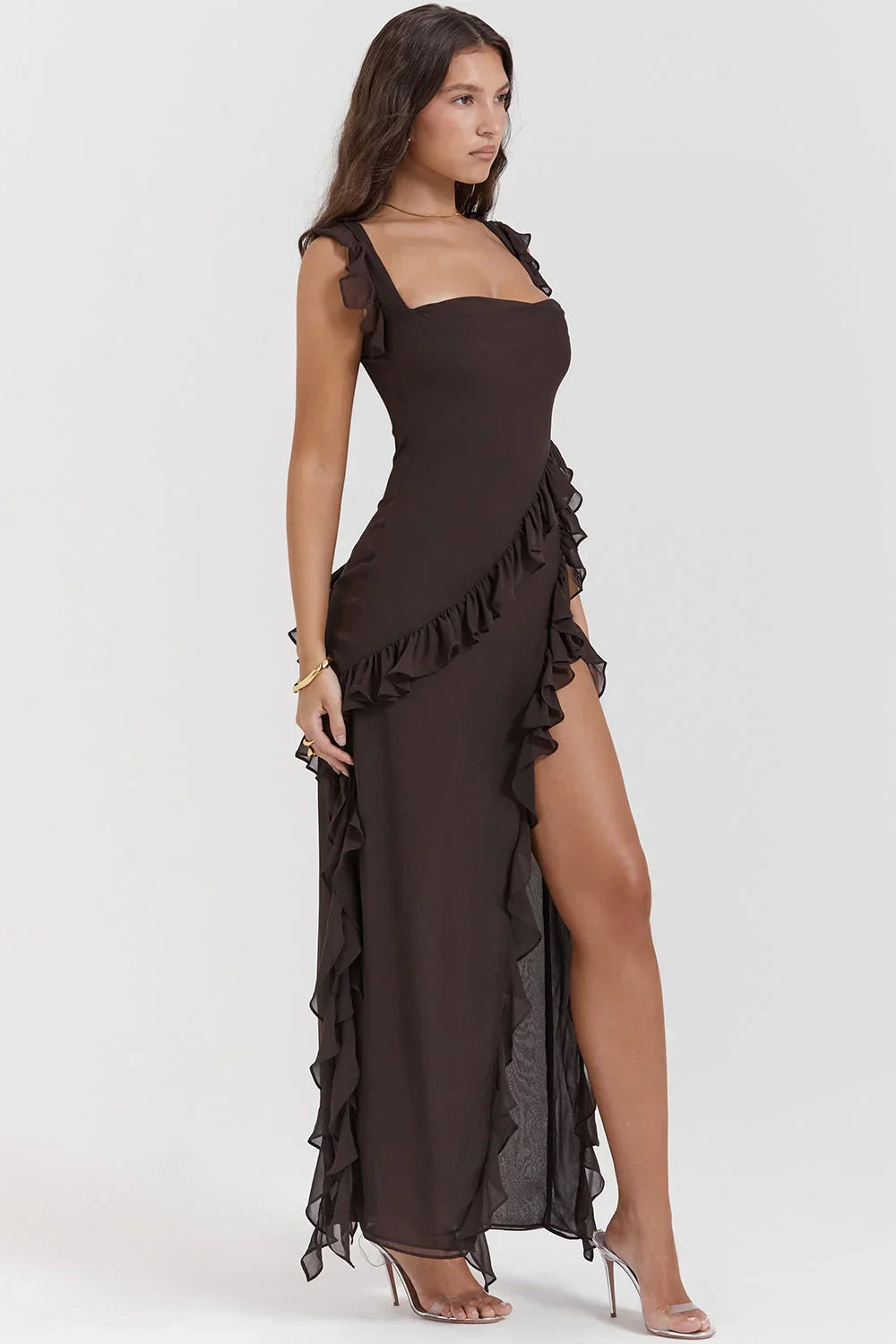 Blanca | Vestido Largo Con Volantes
