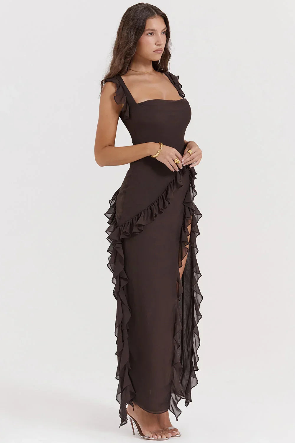 Blanca | Vestido Largo Con Volantes