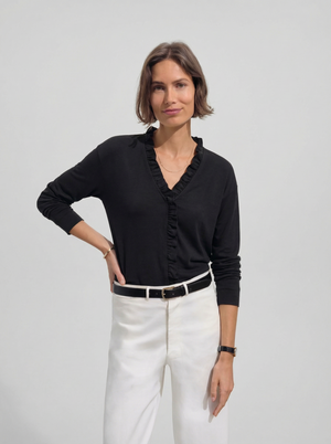India | Blusa con volantes y cuello en V