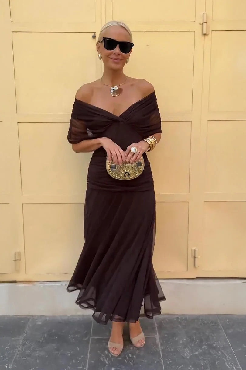 Mikaela | Vestido Maxi Off Shoulder