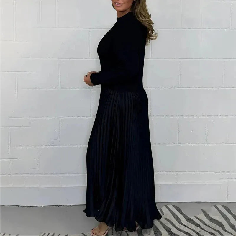 Fernanda | Vestido con jersey y falda plisada