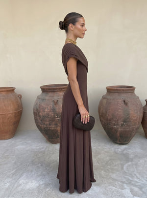 Vestido Toledo Largo Hombro Único con Drapeado