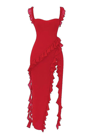 Blanca | Vestido Largo Con Volantes