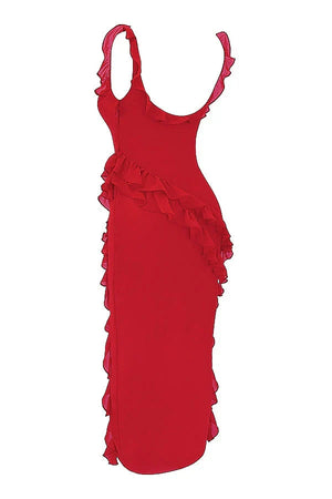 Blanca | Vestido Largo Con Volantes